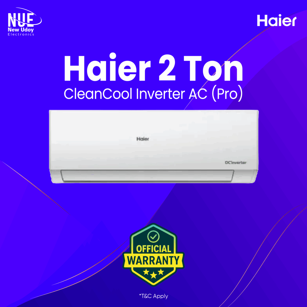 Haier official HSU-24CleanCool 2-Ton Inverter AC 24000BTU - Image 1