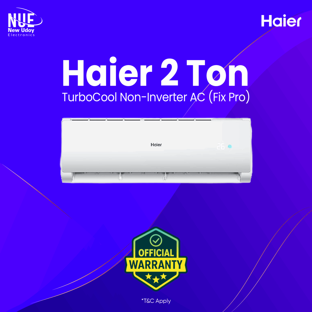 Haier 2-Ton Non-Inverter HSU-24 TurboCool AC official warranty - Image 1