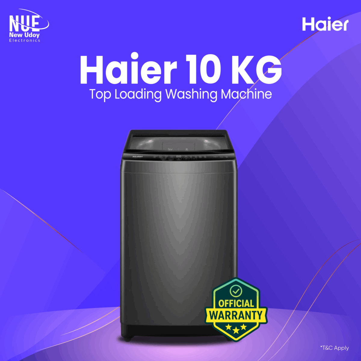 Haier 10 KG HWM100-316S6 Top Load Automatic Washing Machine (official) - Image 1