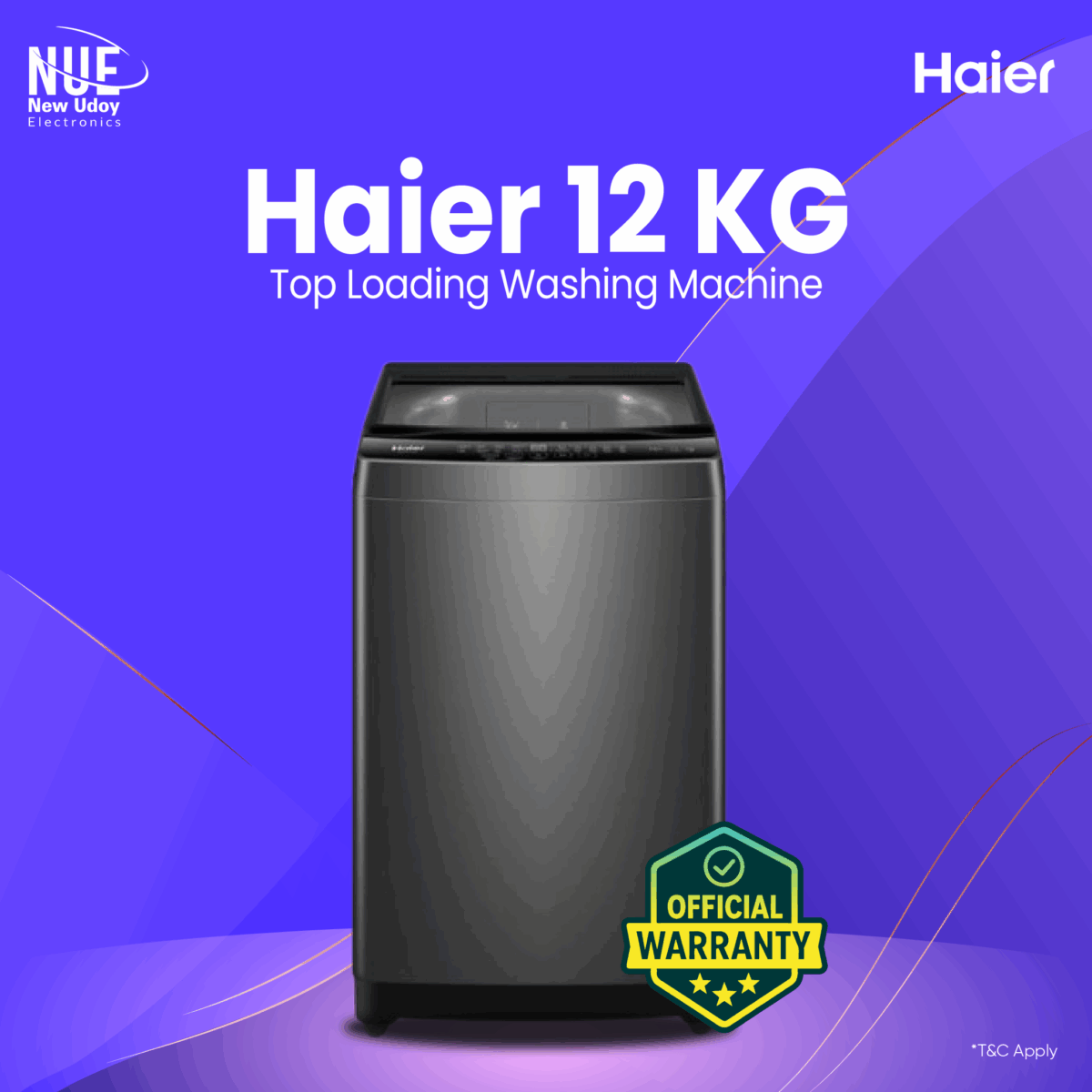 Haier 12 KG Official Warranty Top Load Automatic Washing Machine (HWM120-316S6) - Image 1