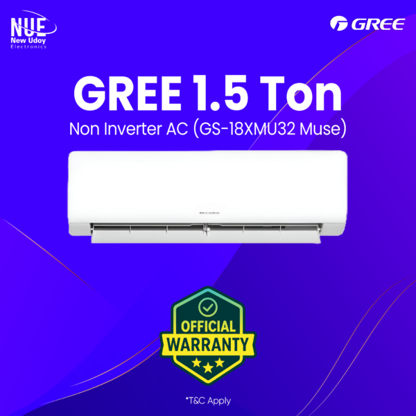 Gree Official GS-18XMU32 Muse 1.5-Ton Non Inverter Air Conditioner
