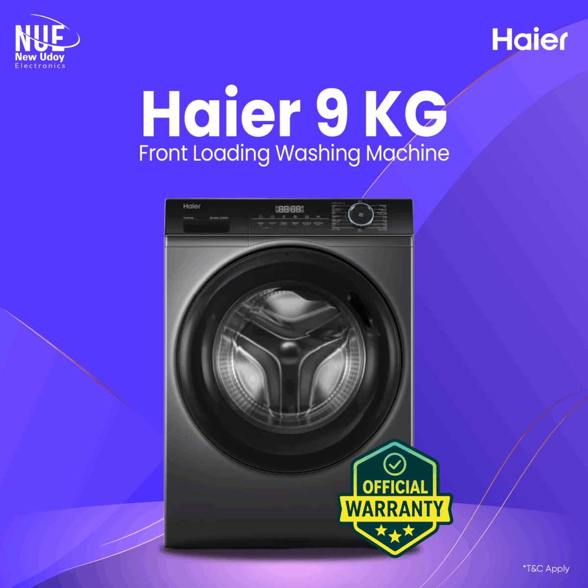 9kg Haier Official Front Loading HW90-BP14959S8  Washing machine - Image 1