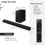 Samsung 2.1 channel soundbar with wireless subwoofer Bass Boost HW-C450 dolby audio Latest Model