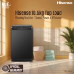 Hisense 10.5 kg Inverter Quick Wash Top Load Washing Machine WT5J1013DT (Official)