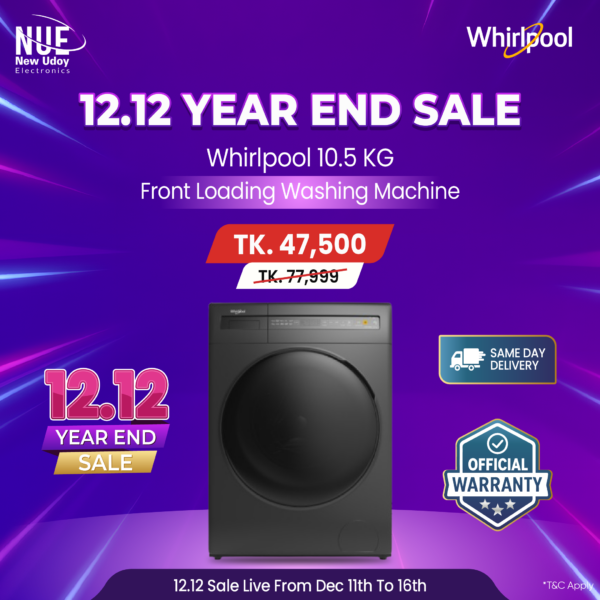 Whirlpool official 10.5KG Front Load Washing Machine WFC105604RT-D