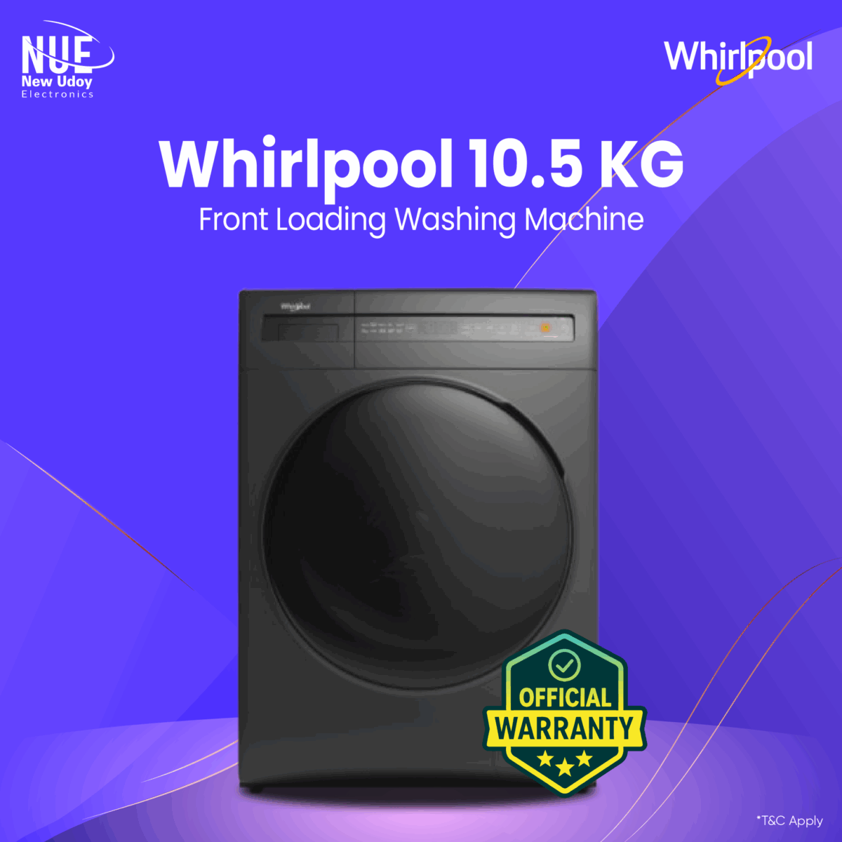 Whirlpool official 10.5KG Front Load Washing Machine WFC105604RT-D - Image 1