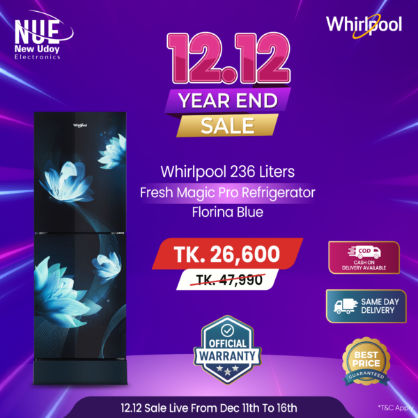 Whirlpool 236 Liters Florina Blue Fresh Magic Pro Refrigerator (official)