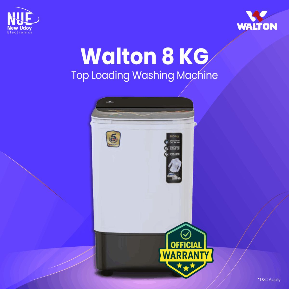 Walton official WWM-SWG80 Semi Automatic Washing Machine - Image 1