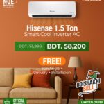 Hisense Official AS18TW4RMATD01BU 1.5 Ton Inverter smart cool Full DC Air-Conditioner