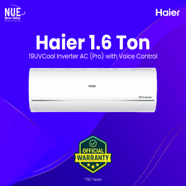 Official warranty by Haier HSU-19UVCool (INV) (Pro) Voice control Wi-Fi Air-conditioner (19000BTU)