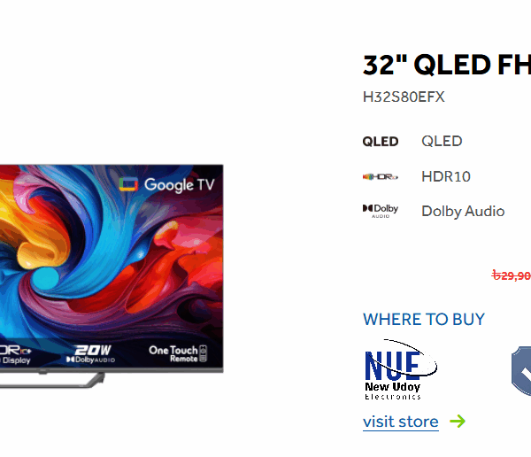 Haier 32 Inch'' H32S80EFX QLED Bezel-less LED Google TV Official warranty By Haier