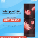 Whirlpool Official warranty Fresh Magic Pro 236L Glass Door Floret Red / Purple / Florina Blue Free Delivery , 0 % EMI--72413