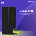 Hisense RS3G558NMB/BD3 580 Liter Side by Side Refrigerator with Water Dispenser | Frost Free | Official Warranty