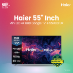 Haier H55M80FUX 55 Inch Mini LED 4K UHD Google TV | 120Hz Dolby Vision | Official