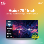 Haier H75M80FUX 75 Inch Mini LED 4K UHD Google TV | 120Hz Dolby Vision | Official