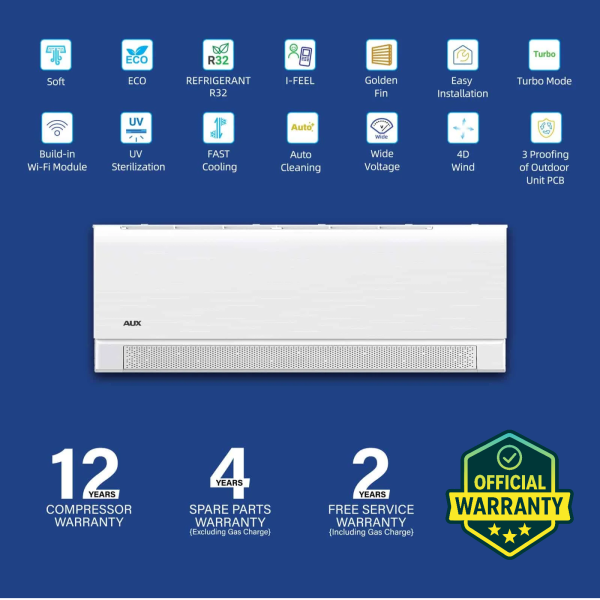 AUX CA 1.5 Ton Inverter Air Conditioner | 18000 BTU | Energy Saving | Official