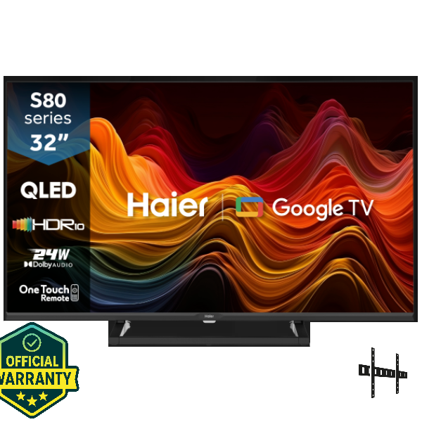 Haier 32 Inch QLED FHD Google TV (H32S80GFX) | HDR10 | Dolby Audio | Official