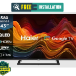 Haier 43 Inch QLED 4K UHD Google TV (H43S80GUX) | HDR10 | Dolby Audio | Official