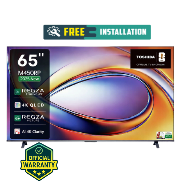 Toshiba 65M450RP 65 Inch 4K QLED Smart TV | Dolby Vision & Dolby Atmos | REGZA Engine ZR | VIDAA OS | Official