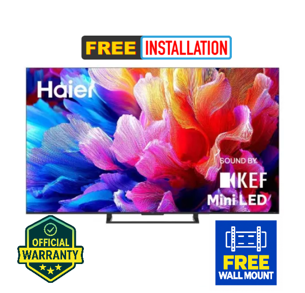 Haier H75M80GUX 75 Inch QD-Mini LED 4K Google TV | 120Hz Motion Rate | Dolby Vision IQ | Dolby Atmos | Sound by KEF | 2GB+32GB