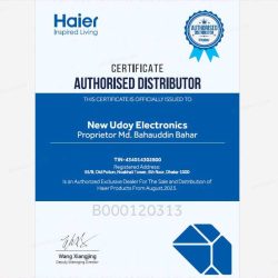 NUE-Haier-Authorised Distributor certificate